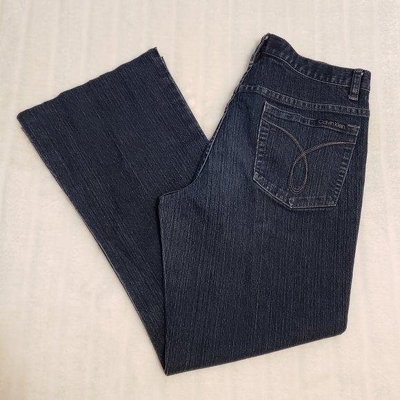 Calvin Klein Dark Wash Boot Cut Jeans - Picture 1 of 16